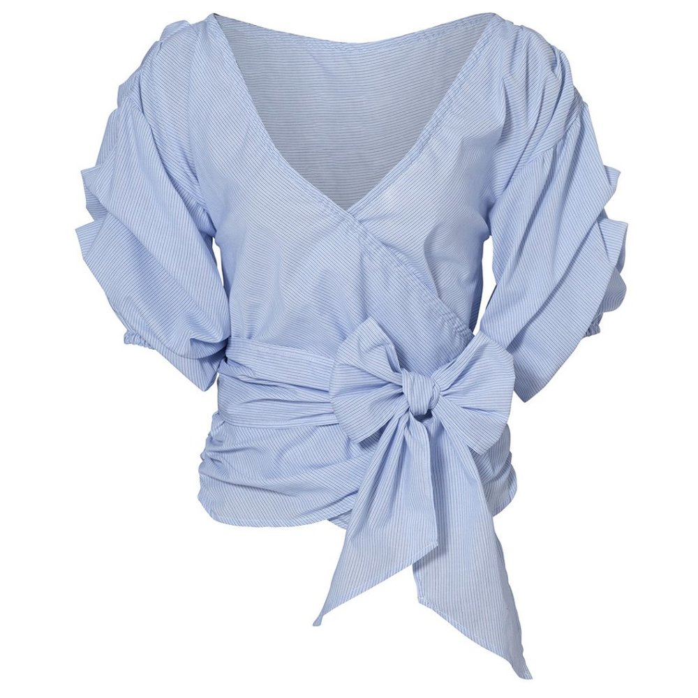 Blue Salo Wrap Shirt by MLM Label